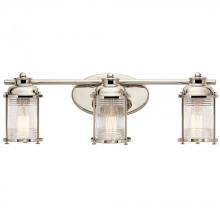 Kichler 45772PN - Ashland Bay 24&#34; 3 Light Vanity Light Clear Seeded Ribbed Glass in Polished Nickel