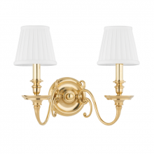 Hudson Valley Orange 1742-AGB - 2 LIGHT WALL SCONCE