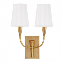 Hudson Valley Orange 2412-AGB-WS - 2 LIGHT WALL SCONCE w/WHITE SHADE