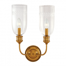 Hudson Valley Orange 292-AGB - 2 LIGHT WALL SCONCE