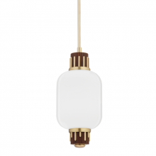 Hudson Valley Orange 3811-AGB - 1 LIGHT PENDANT W/ LIGHT WALNUT ACCENT