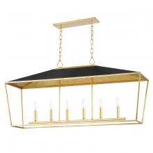 Hudson Valley Orange 5748-GL/BK - 6 LIGHT ISLAND LIGHT
