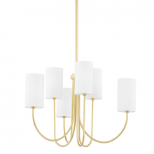 Hudson Valley Orange 6828-AGB - 6 LIGHT CHANDELIER