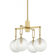 Hudson Valley Orange 7104-AGB - 4 LIGHT CHANDELIER
