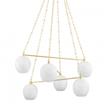 Hudson Valley Orange 9138-AGB - 6 LIGHT CHANDELIER