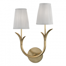 Hudson Valley Orange 9402L-AGB - 2 LIGHT LEFT WALL SCONCE