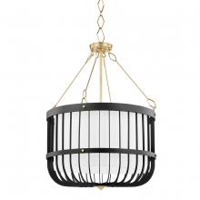 Hudson Valley Orange BKO303-AGB/BK - 4 LIGHT PENDANT
