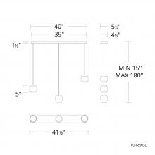 WAC PD-68903L-BK - Banded Chandelier Light