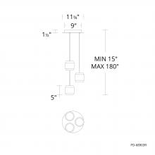 WAC PD-68903R-BK - Banded Chandelier Light