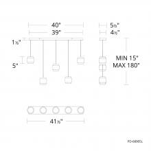 WAC PD-68905L-BK - Banded Chandelier Light