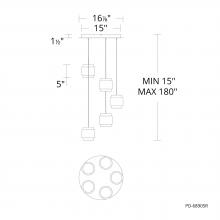 WAC PD-68905R-BK - Banded Chandelier Light