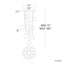 WAC PD-68909R-BK - Banded Chandelier Light