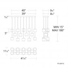 WAC PD-68914L-BK - Banded Chandelier Light