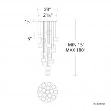 WAC PD-68915R-BK - Banded Chandelier Light