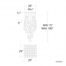 WAC PD-68925S-BK - Banded Chandelier Light