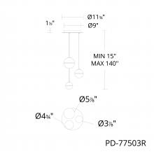WAC PD-77503R-AB - Cyllindra Chandelier Light