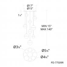 WAC PD-77509R-BC - Cyllindra Chandelier Light