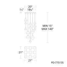 WAC PD-77513S-BC - Cyllindra Chandelier Light