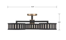 Crystorama KEN-8300-VG-BF - Kendal 6 Light Vibrant Gold + Black Forged Semi Flush Mount