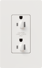 Lutron CAR-15-DDTR-WH - CLARO 15 A TMPR RESIST DUAL DIM RECPT WH