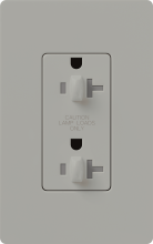 Lutron CAR-20-DDTR-GR - CLARO 20 A TMPR RESIST DUAL DIM RECPT GR