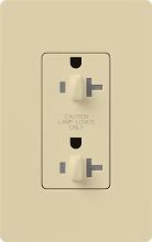 Lutron CAR-20-DDTR-IV - CLARO 20 A TMPR RESIST DUAL DIM RECPT IV