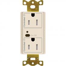 Lutron CAR2S-15-DTR-LA - 15A DUPLEX RF RECEPTACLE LIGHT ALMOND