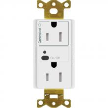 Lutron CAR2S-15-STR-WH - 15A SPLIT RF RECEPTACLE WHITE