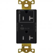 Lutron CAR2S-20-STR-BL - 20A SPLIT RF RECEPTACLE BLACK