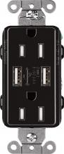Lutron CAR-15-UBTR-BL - CA 15A USB TAMPER RESIST BLACK