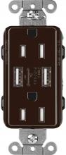 Lutron CAR-15-UBTR-BR - CA 15A USB TAMPER RESIST BROWN