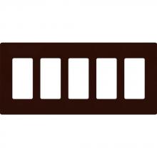Lutron CW-5-BR - CLARO WALLPLATE 5 GNG BROWN