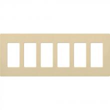 Lutron CW-6-IV - CLARO WALLPLATE 6 GNG IVORY