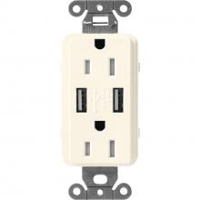 Lutron SCR-15-UBTR-BI - SC 15A USB TAMPER RESIST BISCUIT