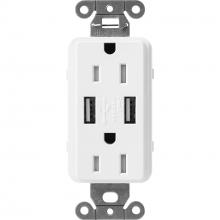 Lutron SCR-15-UBTR-SW - SC 15A USB TAMPER RESIST SNOW