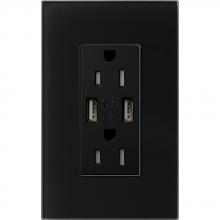 Lutron LTR-15-UBTR-CBL - DUPLEX 15A TR DUAL USB RECEPT CBL NO FP