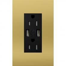 Lutron LTR-F15-UBTR-BB - DUPLEX 15A TR DUAL USB RECEPTACLE BB FP