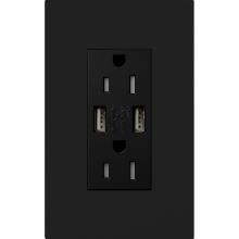 Lutron LTR-F15-UBTR-BL - DUPLEX 15A TR DUAL USB RECEPTACLE BL FP
