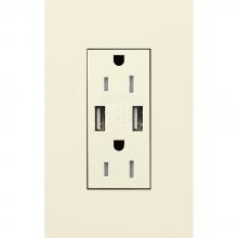 Lutron LTR-F15-UBTR-LA - DUPLEX 15A TR DUAL USB RECEPTACLE LA FP