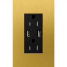 Lutron LTR-F15-UBTR-SB - DUPLEX 15A TR DUAL USB RECEPTACLE SB FP