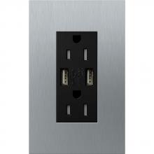 Lutron LTR-F15-UBTR-SC - DUPLEX 15A TR DUAL USB RECEPTACLE SC FP