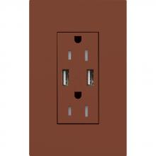 Lutron LTR-F15-UBTR-SI - DUPLEX 15A TR DUAL USB RECEPTACLE SI FP