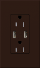 Lutron NTR-15-UBTR-BR - NT 15A USB TAMPER RESIST BROWN
