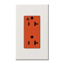 Lutron NTR-20-IG-OR-WH - 20A NOVA T ISLTED GND RECEPT ONG FACE WH
