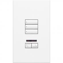 Lutron QSWS2-3BRLIRN-WH - QSWS2 WALLSTN 3BRLIR N/INS WH