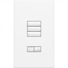Lutron QSWS2-3BRLN-WH - QSWS2 WALLSTN 3BRL N/INS WH