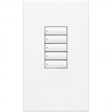Lutron QSWS2-5BN-WH - QSWS2 WALLSTN 5B N/INS WH