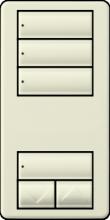 Lutron RRD-W3S-BI - RA2 3S WALL KEYPAD BISCUIT