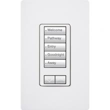 Lutron RRD-W5BRL-WH - RA2 5BRL WALL KEYPAD WHITE