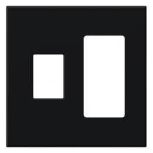 Lutron VWP-2CR-BL - VAREO WALLPLATE 2GNG CONT/RCPT BLACK